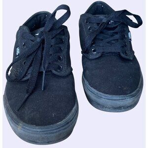 Vans Unisex Black Canvas Low-Top Lace-Up Sneakers Size 9